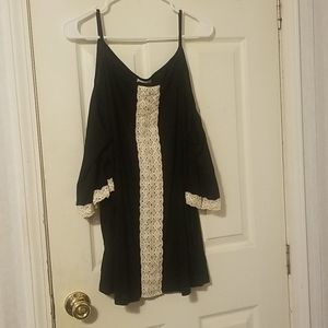 Lace cold shoulder top